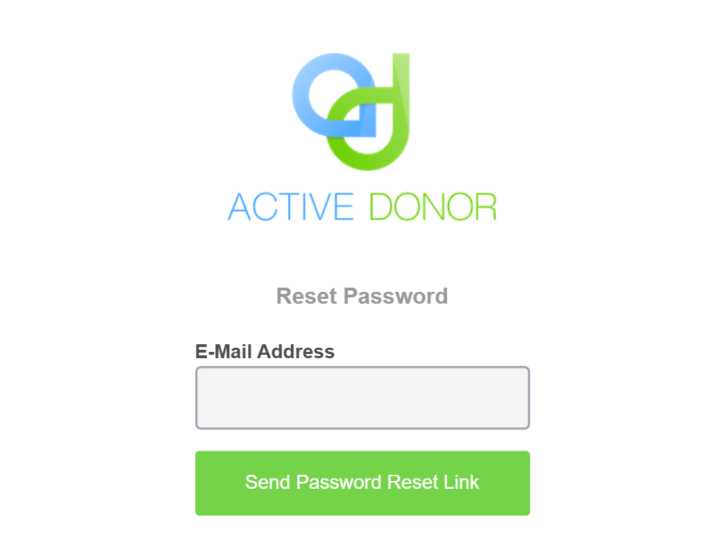 The Reset Password request page showing the E-Mail Address field and the green Send Password Reset Link button, with the "Treat your password like your toothbrush…" quote alongside.